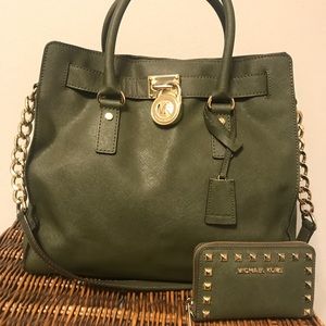 Authentic MIchael Kors Hamilton & Studded Wallet